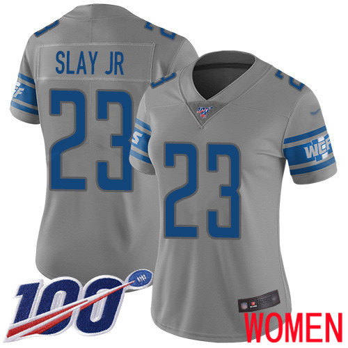 Detroit Lions Limited Gray Women Darius Slay Jersey NFL Football #23 100th Season Inverted Legend